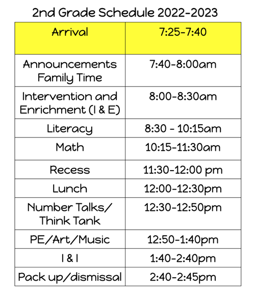 Schedule